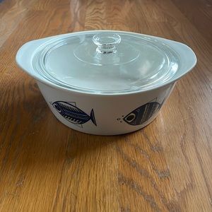 1960's Vintage Mid Century Villeroy & Boch Viking Fish Covered Casserole Dish